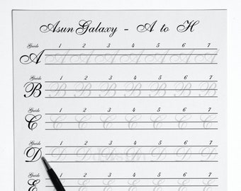 Copperplate Script Tracing Workbook For Calligraphy Beginner, Copperplate Handwriting Practice At Home, Copperplate Alphabet Stroke Tutorial