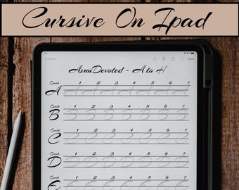 Cursive Writing Practice On Ipad Procreate | Ipad Artistic Handwriting Template | Cursive Letter Workbook For Handwriting Beginner