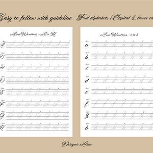 Copperplate Calligraphy Alphabet Practice Sheet PDF | Copperplate ...