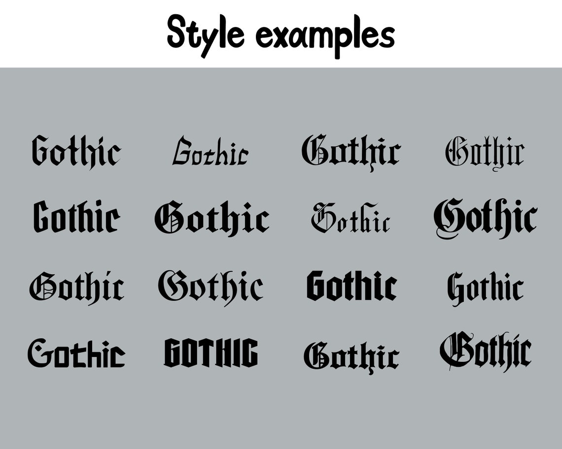 Entire Shop Gothic Calligraphy Template Bundle Pack Gothic | Etsy