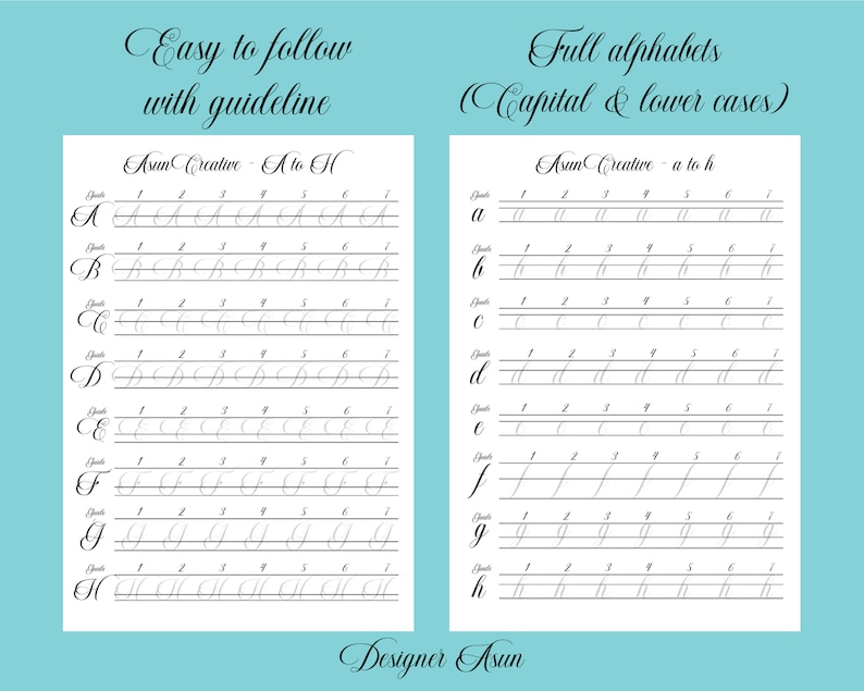 Creative Copperplate Printables for Adult Copperplate Alphabet Practice ...