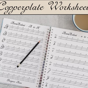 Copperplate Calligraphy Practice Template | Printable Worksheet Copperplate Calligraphy | Learn Copperplate Script At Home |