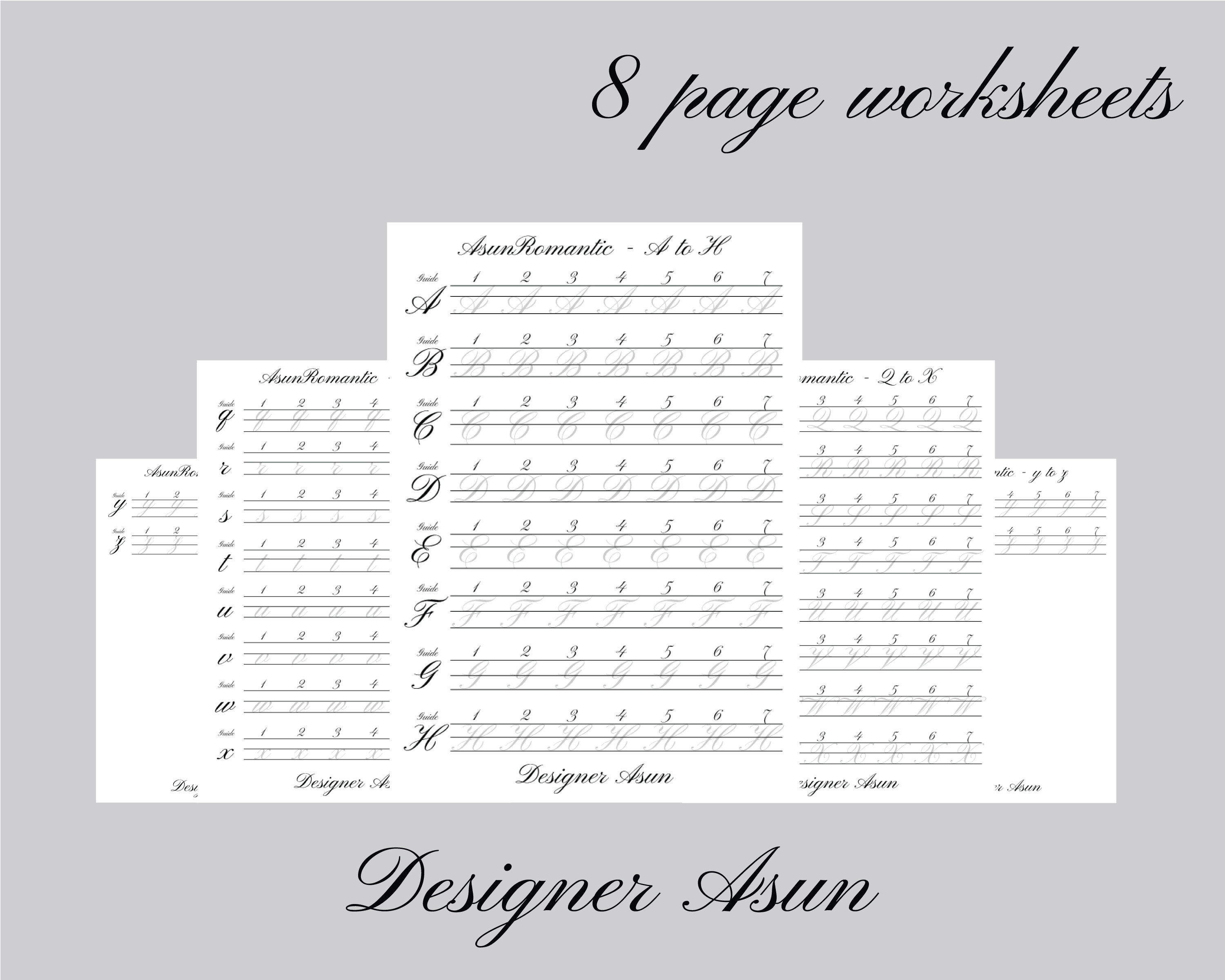 Printable Copperplate Calligraphy Tracing Paper Printable Etsy