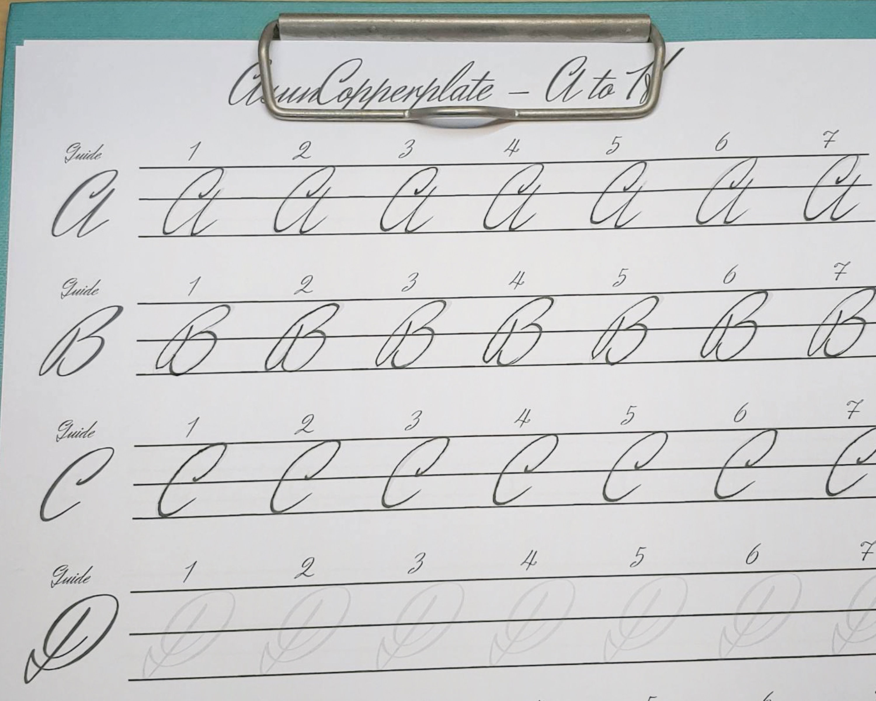 Copperplate calligraphy worksheet Printable template PDF for | Etsy