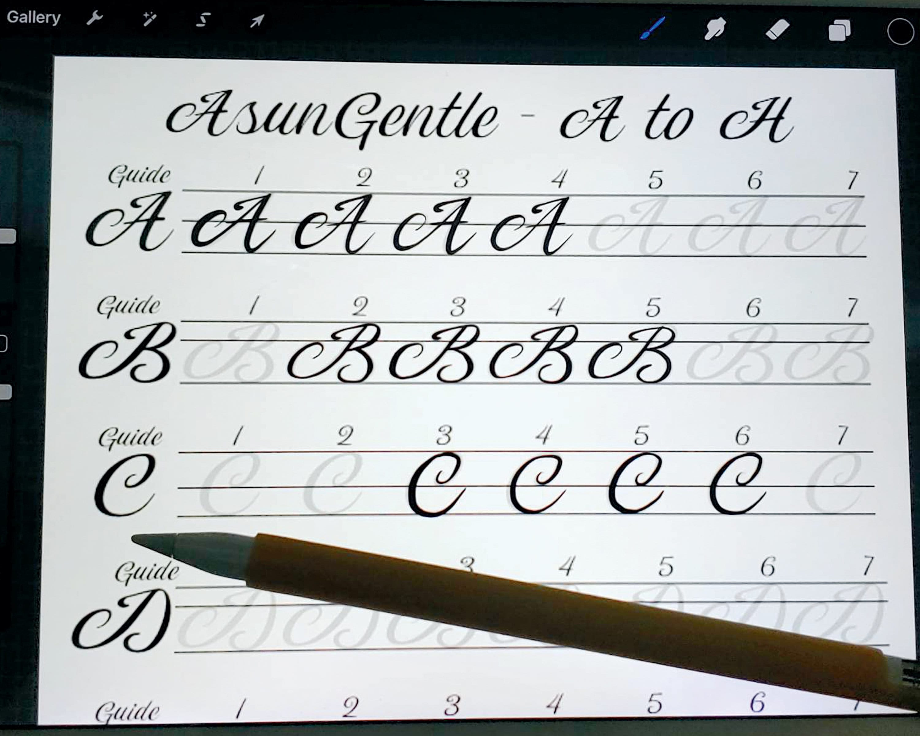 Modern Calligraphy Script Template | Calligraphy Workbook for Beginner ...