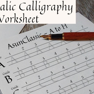 Italic Calligraphy Worksheet | Learn italic calligraphy font | Handwriting practice sheet | Fix bad handwriting