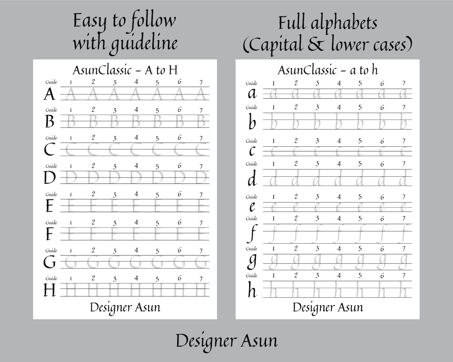 Italic Calligraphy Worksheet Learn italic calligraphy font | Etsy