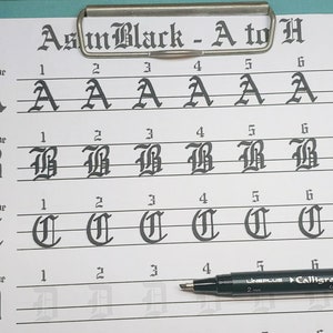 Fancy Gothic Calligraphy Worksheet Printable Gothic Letter | Etsy