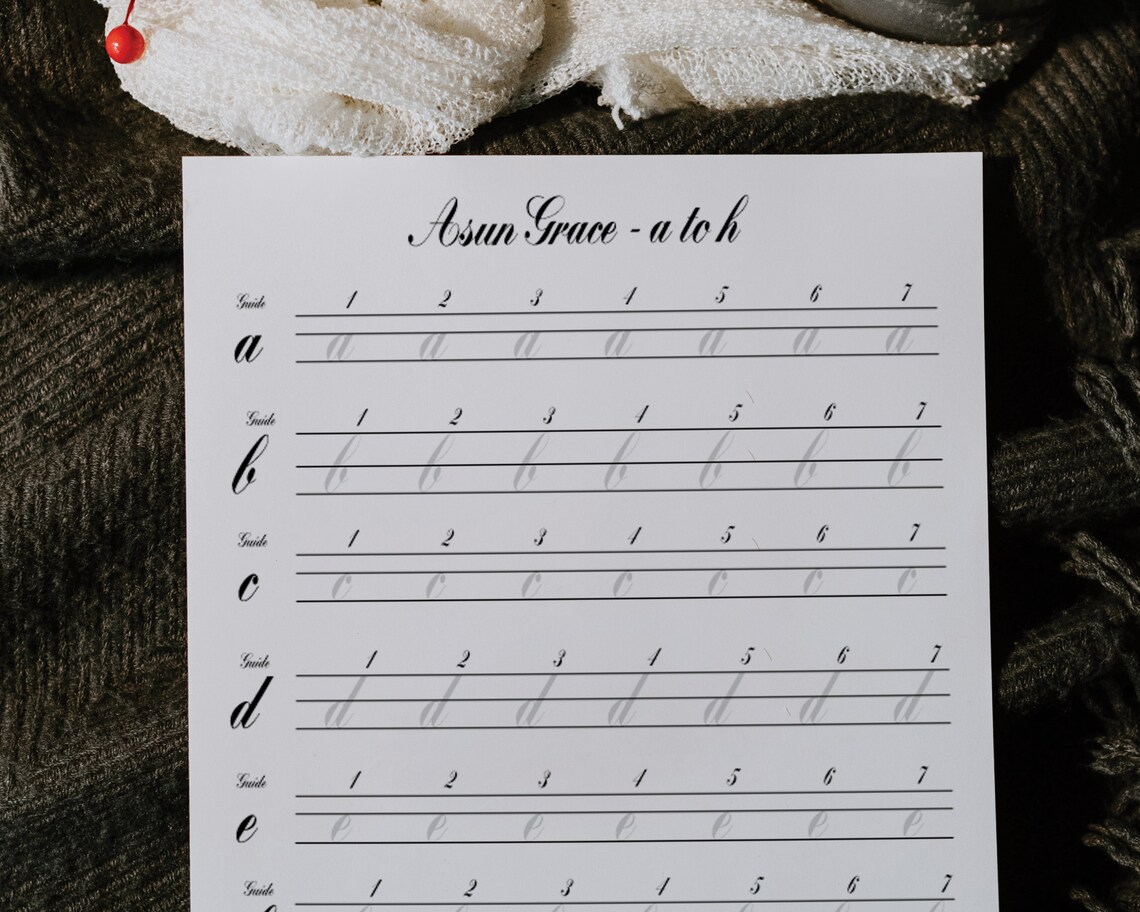 Copperplate Penmanship Practice Sheet Creative Printable for ...