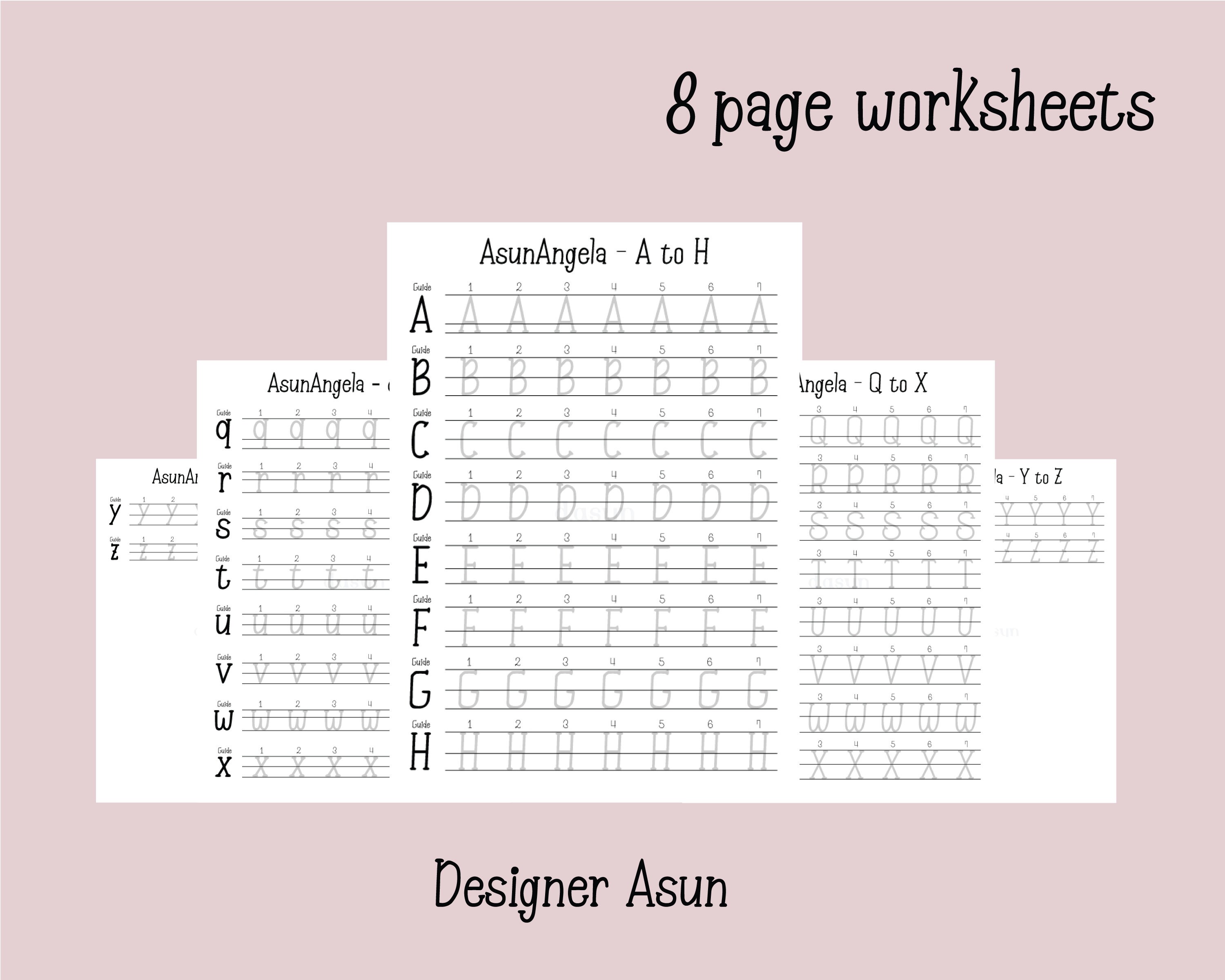 Cute Typewriter Font Practice Sheet PDF Typewriter Alphabet Etsy