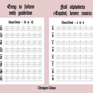 Gothic Lettering Worksheets.pdf Gothic Calligraphy Blank Workbook With Guideline for Calligraphy ...