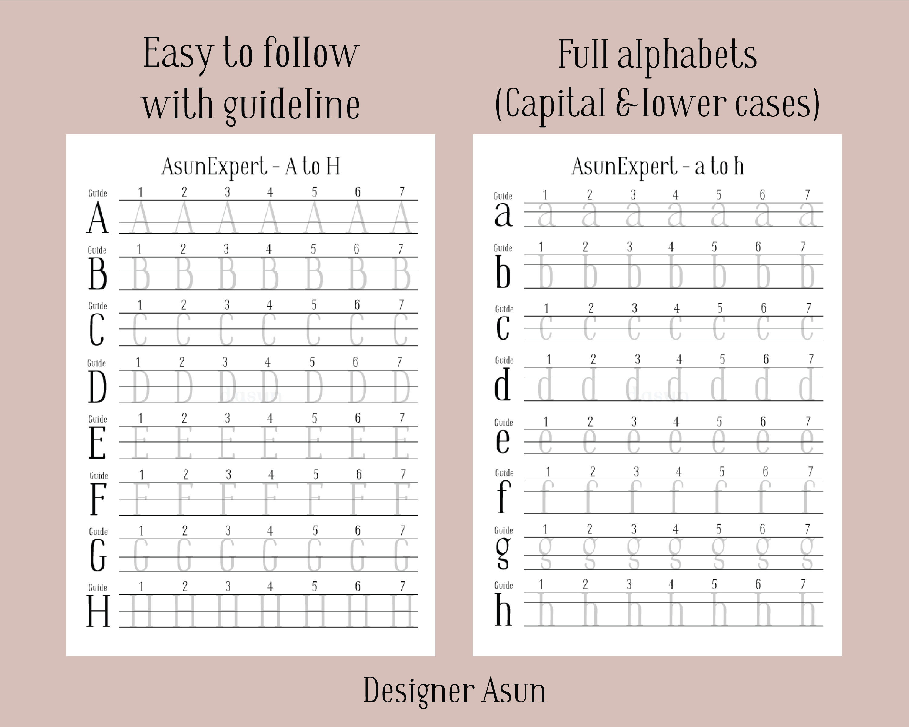 Italic Handwriting Printable Worksheet For Beginner A to Z | Etsy