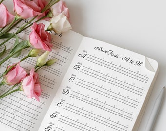 Round And Soft Copperplate Calligraphy Worksheet, Calligraphic Writing Practice For Beginner, Copperplate Script Tracing Template At Home