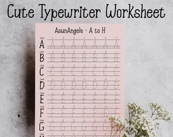 Cute Typewriter Font Practice Sheet PDF | Typewriter Alphabet Writing Worksheet | Typewriter Penmanship Trace | New Creative Hobby At Home