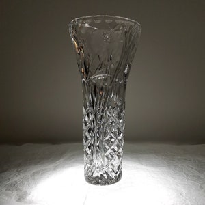 Glass Pressed Vase Made in Czechoslovakia 1960