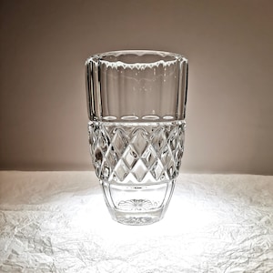 Glass Pressed Vase Made in Czechoslovakia Hermanova Hut Sklo Union