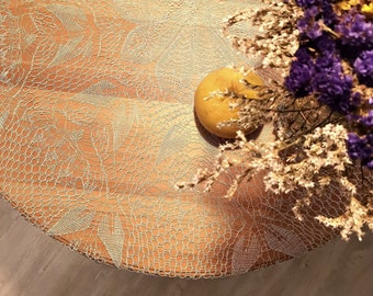 Crocheted handmade tablecloth round shape