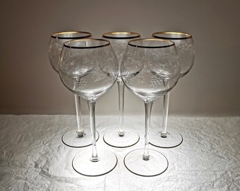 Wine Glasses Midcentury 5pcs 1970s