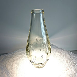 Bohemian citrine glass vase designed by Miloslav Klinger 1960's