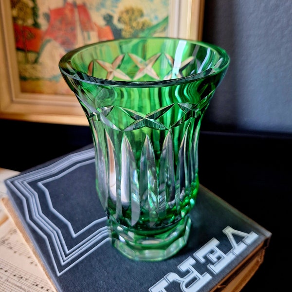 Emerald green Glass Vase 1960s