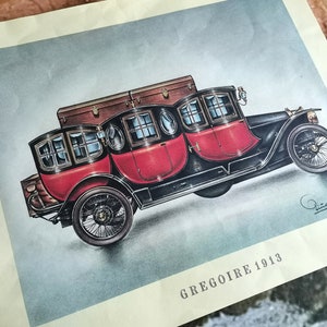 Lithography Veteran Car GREGOIRE 1913