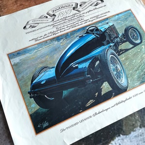 Antique Car Prints PANHARD-LEVASSOR 1889 By Edouard Kuhn