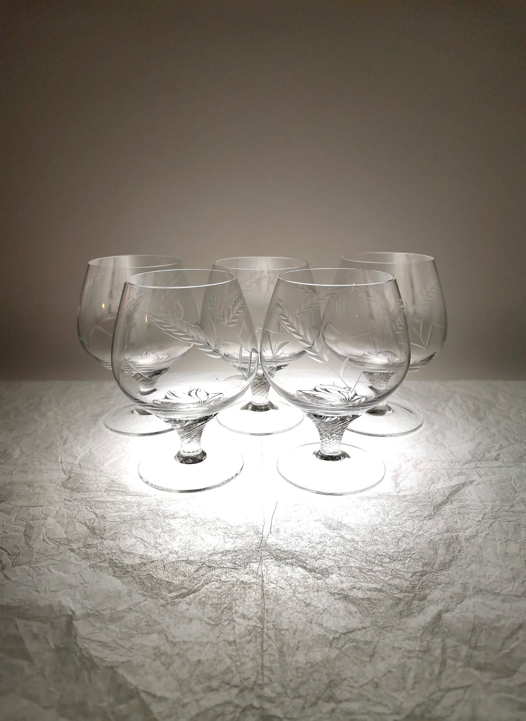 Crystal Brandy/cognac Glasses Bohemia 5pcs - Etsy