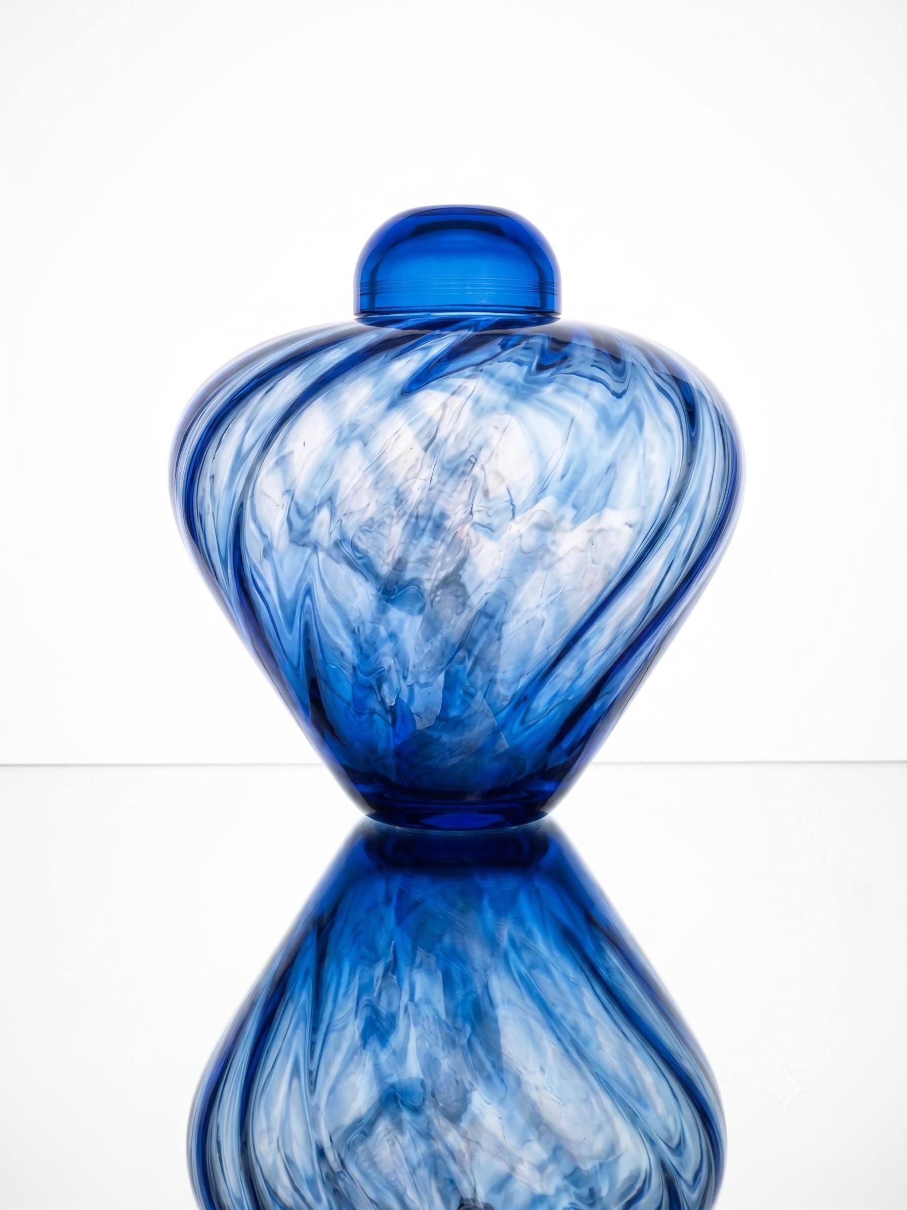 IVV Italy Cobalt Blue Glass Vase - Etsy