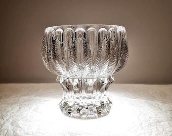 Vase en verre transparent par Dagmar Kudrova 1984 Bohemia