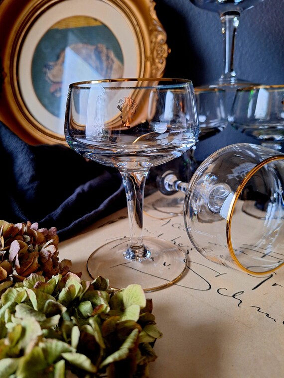 アンティークのモーザーグラス2客