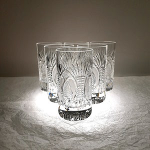 Set of 6 Crystal Cognac Glasses • Bohemia Cut Glass Brandy Snifters • Vintage Czech Luxury Barware 1960s