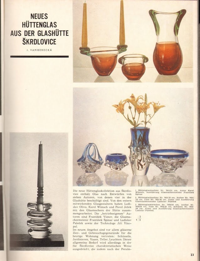 Glass Vase by Ladislav Palecek Skrdlovice 1970s - Etsy Denmark