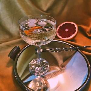 Antique Coupe Champagne Set of 5pcs Glasses 70s