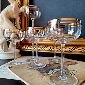Ensemble de 6 coupes à champagne coupe vintage des années 60