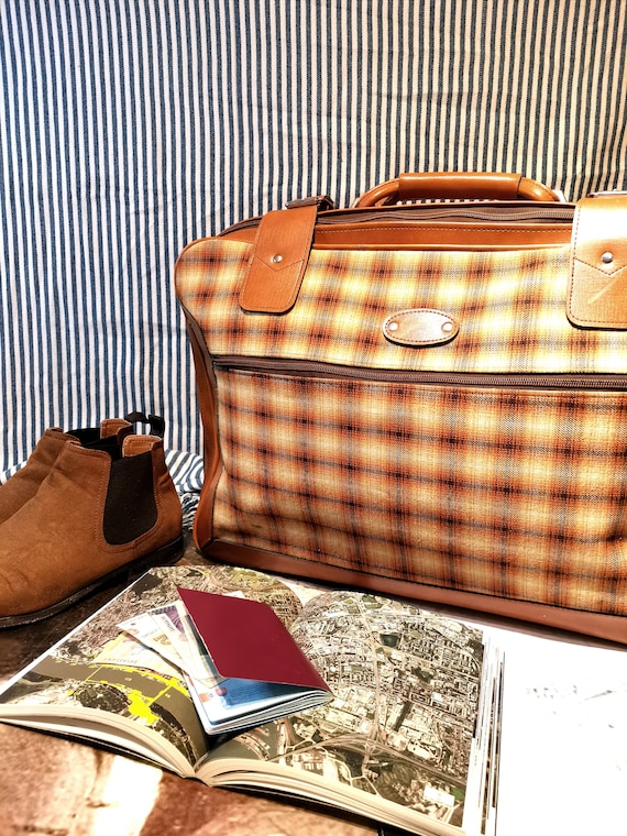 vintage hard leather suitcase