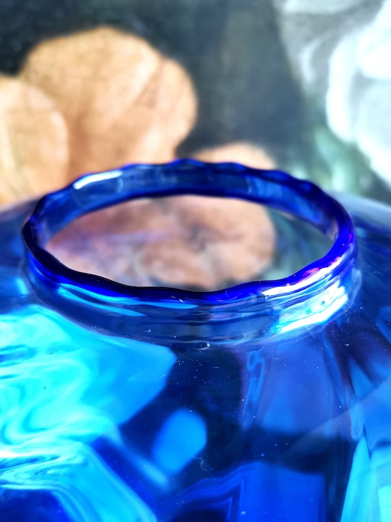 IVV Italy Cobalt Blue Glass Vase - Etsy