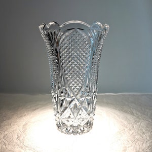 Glass pressed vase made in Czechoslovakia