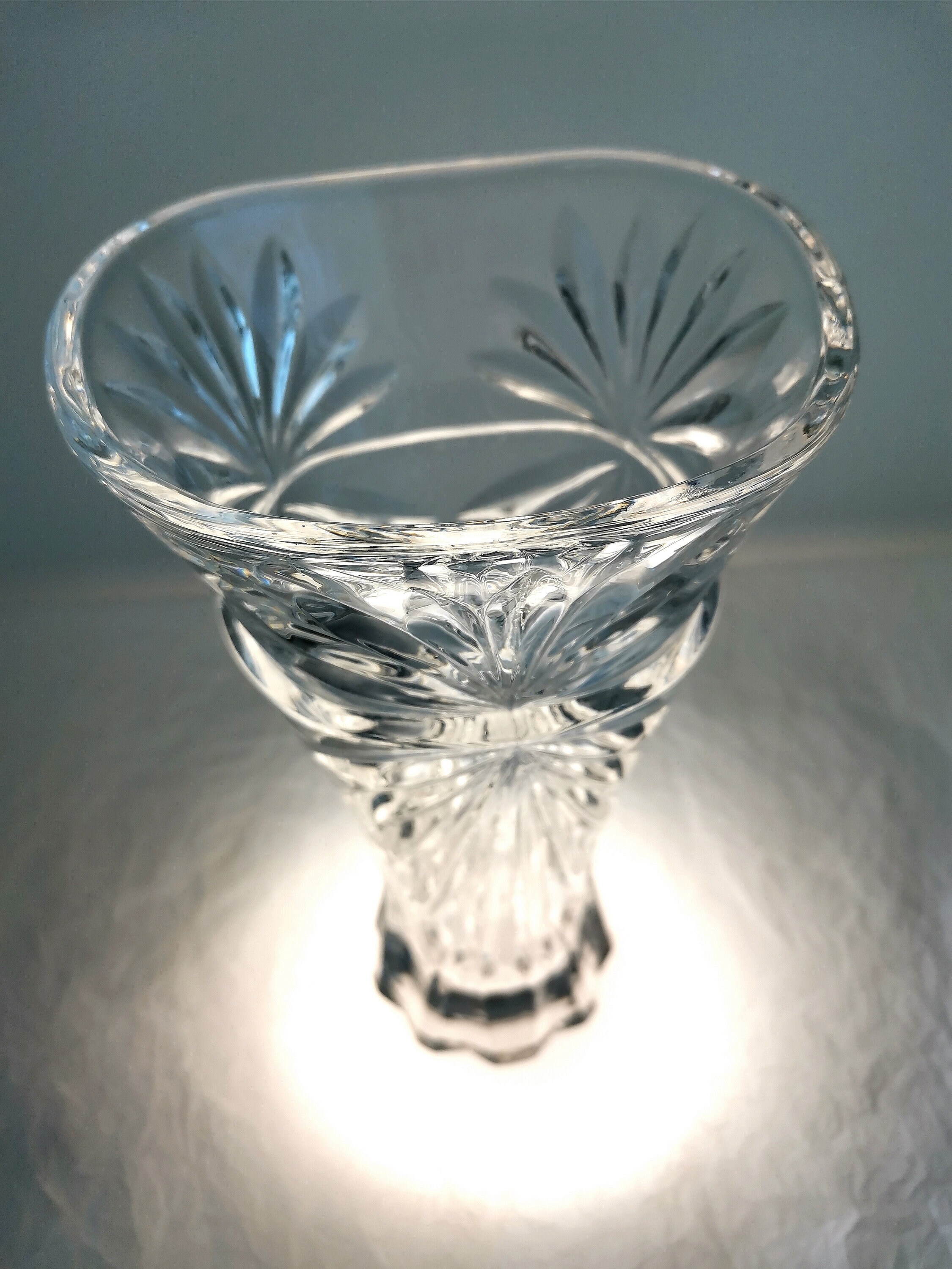 Clear Glass Vase by Dagmar Kudrova 1980s Bohemia Etsy