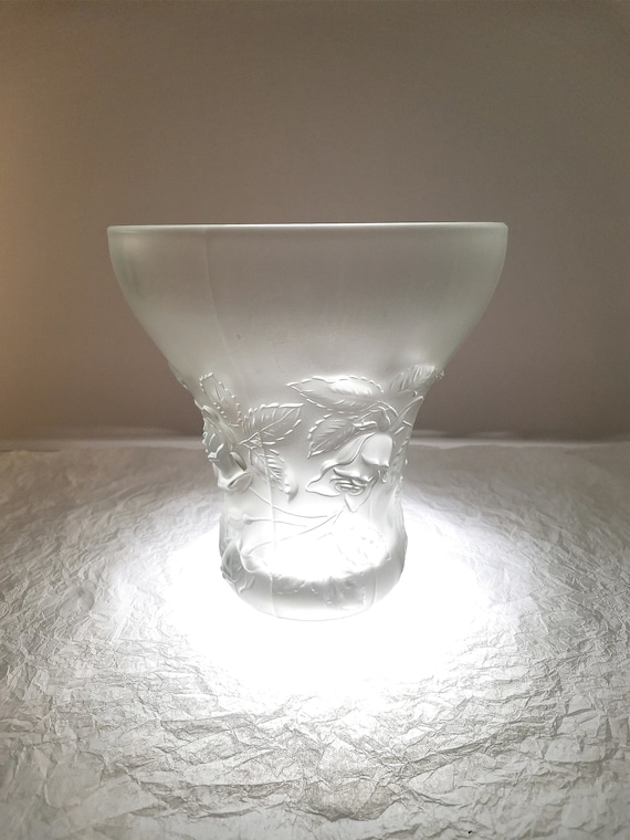 Barolac Sculpture Glass Vase Josef Inwald Made in Czechoslovakia
