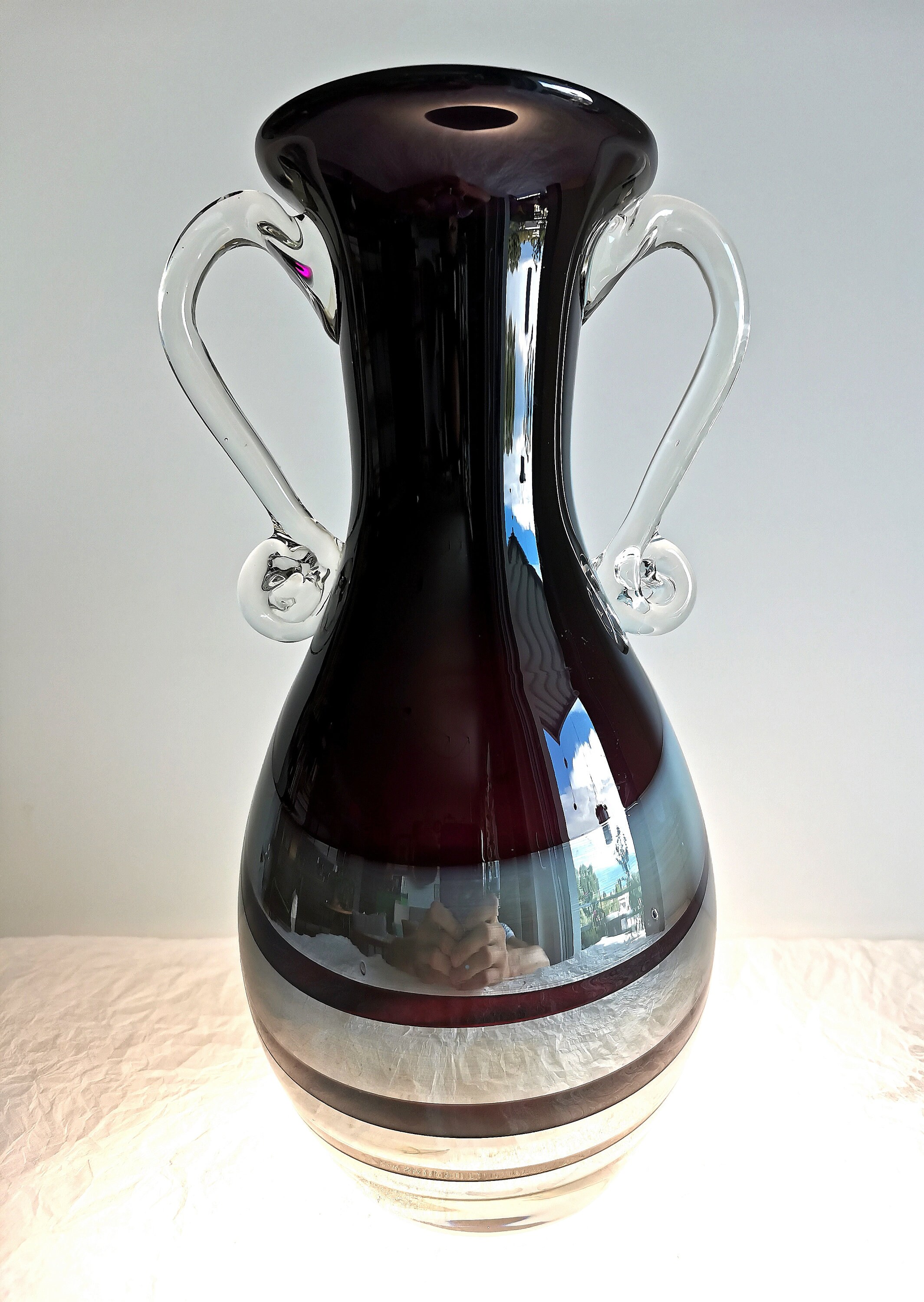 Dark Purple Glass Vase by Vlasta Lichtagova 1960s Skrdlovice Etsy