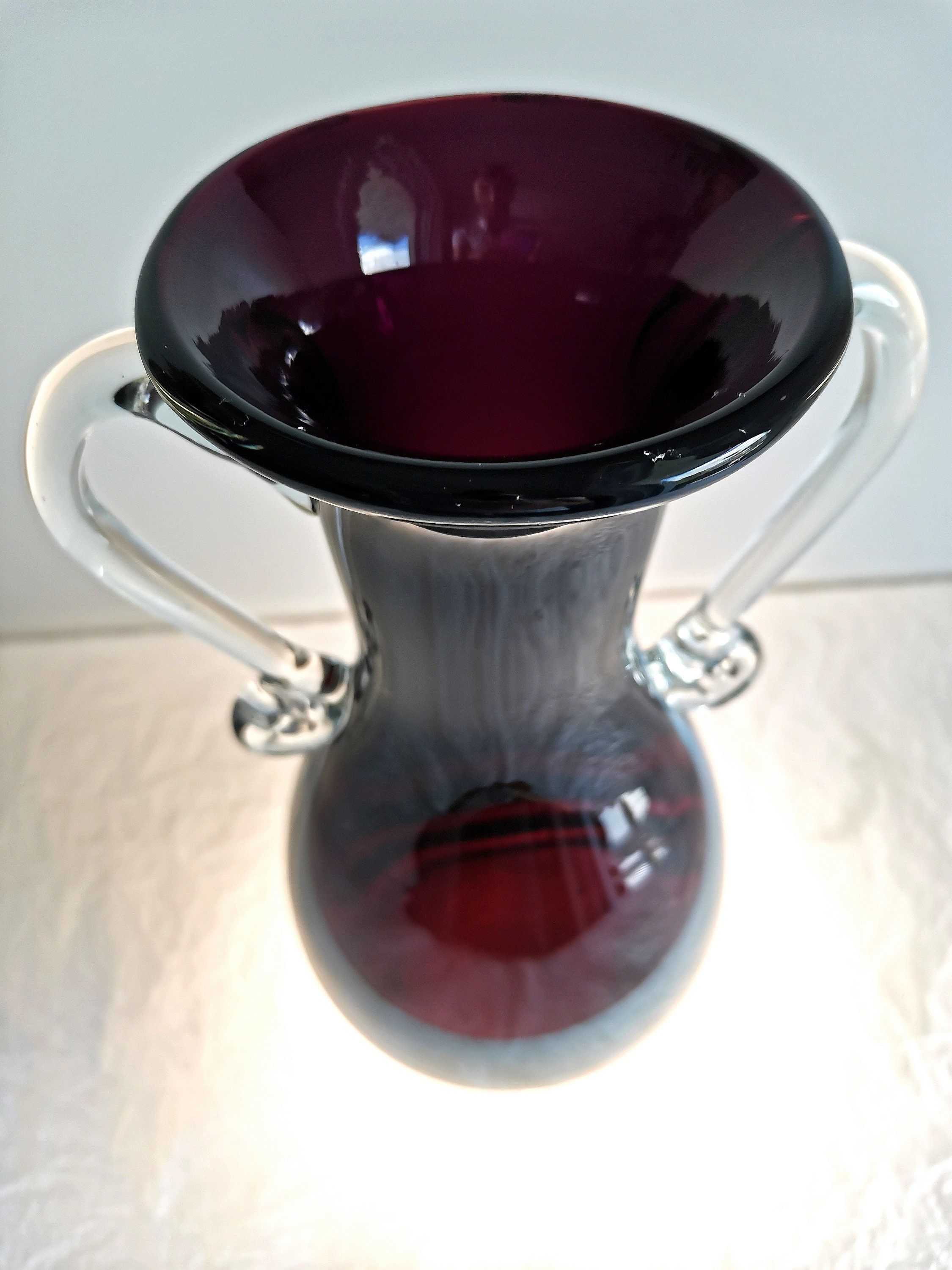 Dark Purple Glass Vase by Vlasta Lichtagova 1960s Skrdlovice Etsy