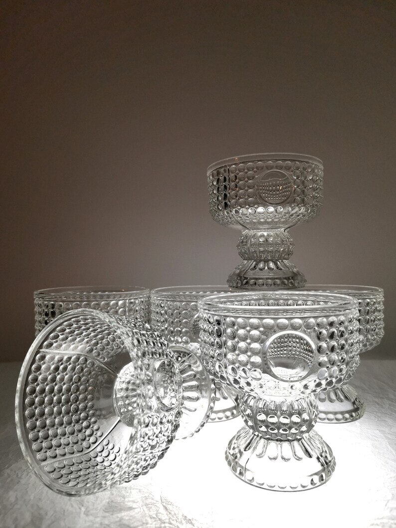 Set of 6 dessert glasses designed by Adolf Matura Libochovice glassworks