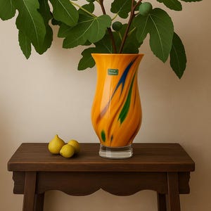 Glass vase by M. Polczer Glass 1980s