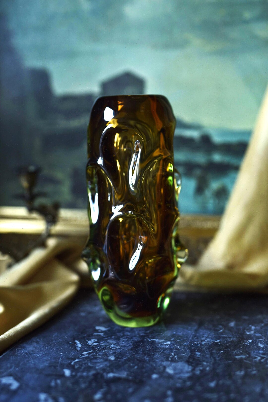 60's Vintage アートガラス Vase by BERANEK,JAN Artistic Collector's Crystal Vase Designed by Jan Beranek