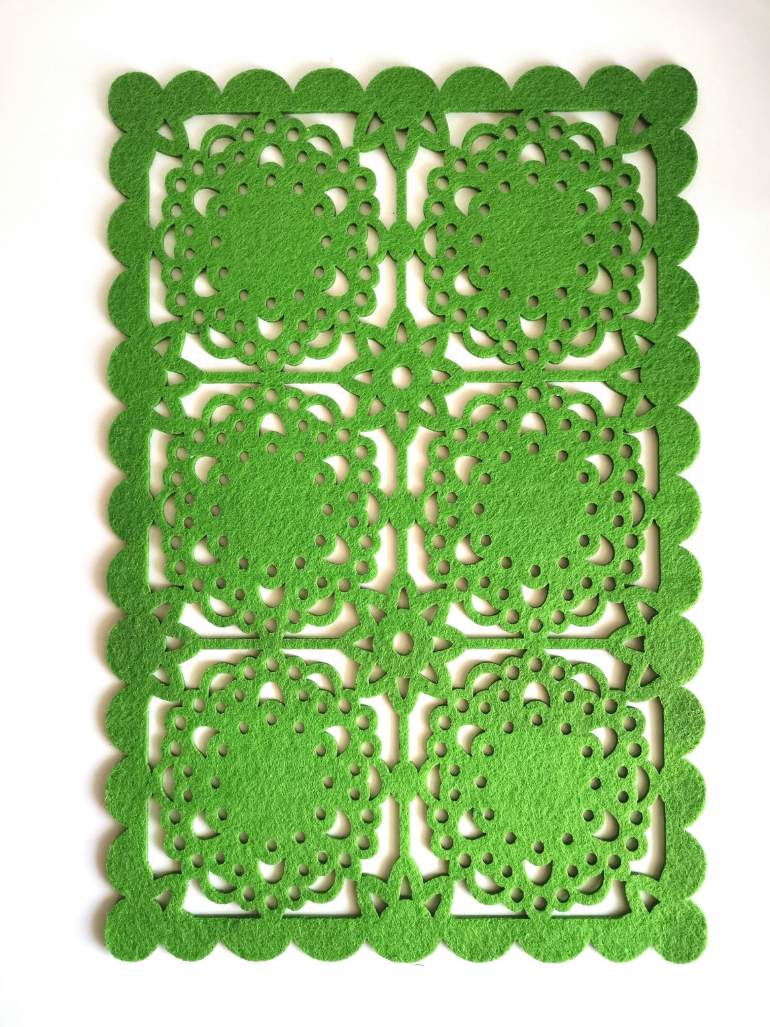 Retro place mat tablecloth green lace pattern Etsy
