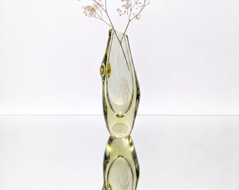 ムラーノ様式のアートガラスの花瓶：マルチカラーの渦巻き模様、1960