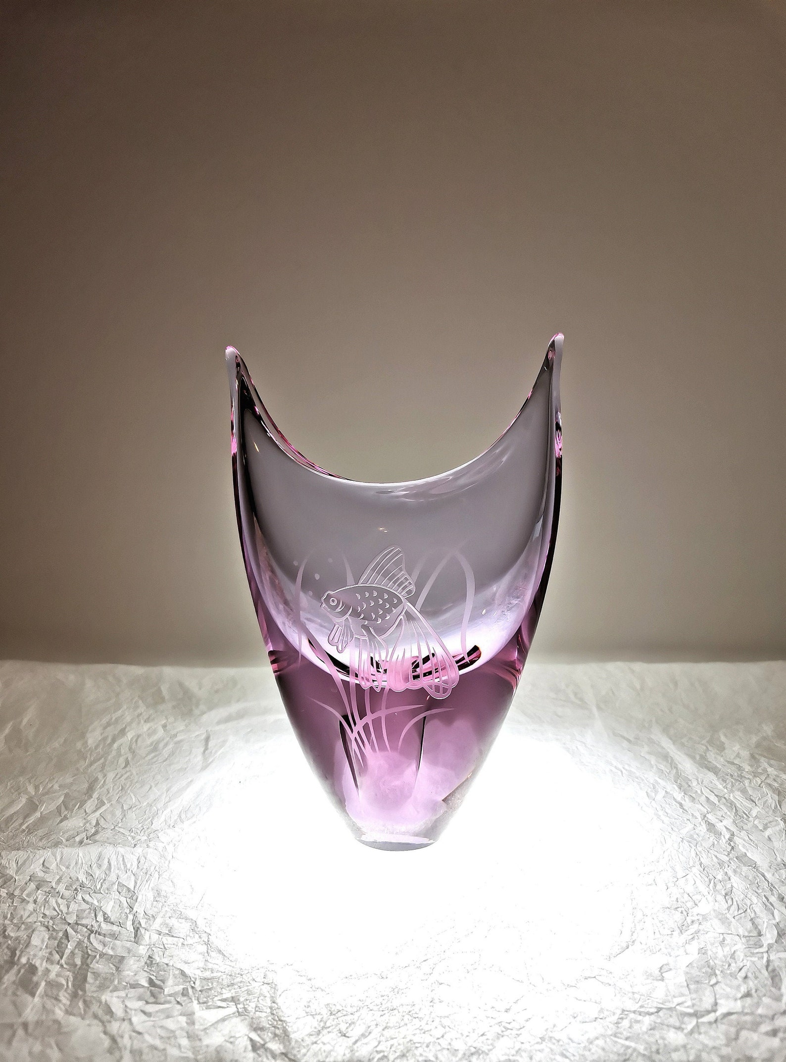 Pink Glass Vase by Frantisek Zemek 1960s Etsy UK