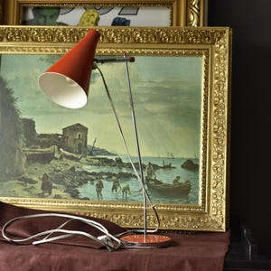 Table red lamp / Lidokov by Josef Hůrka 1970s Made in Czechoslovakia