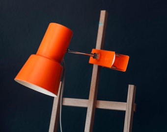 Orange Mid century metal lamp 1970s by Josef Hurka for Napako