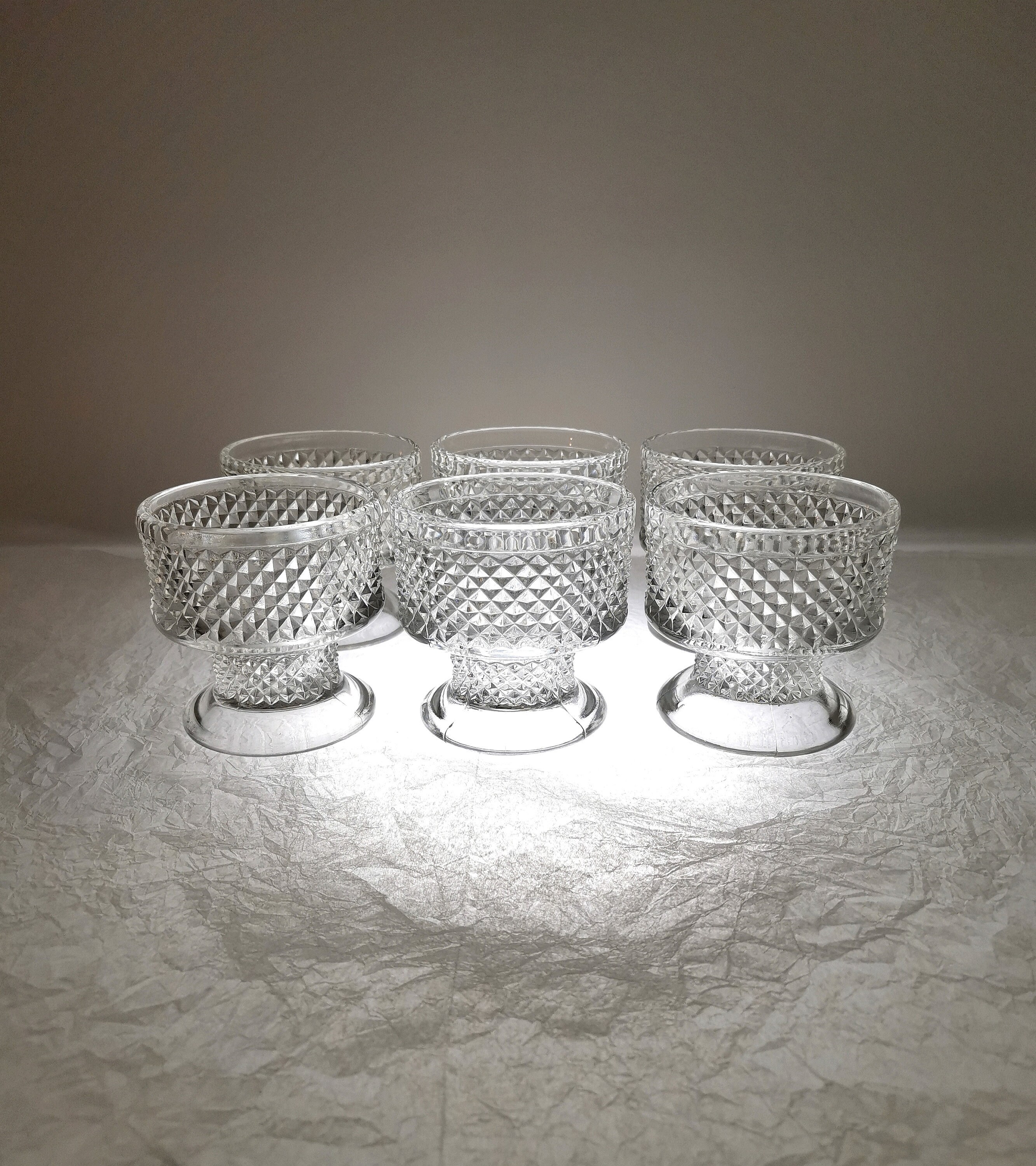 Set of 6 dessert glasses designed by Adolf Matura Libochovice glassworks